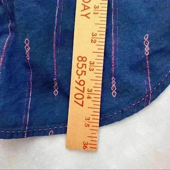 Toad&Co Organic Cotton Dress Womens S Indigo Ridge Sleeveless Button Up Pockets - Picture 14 of 14